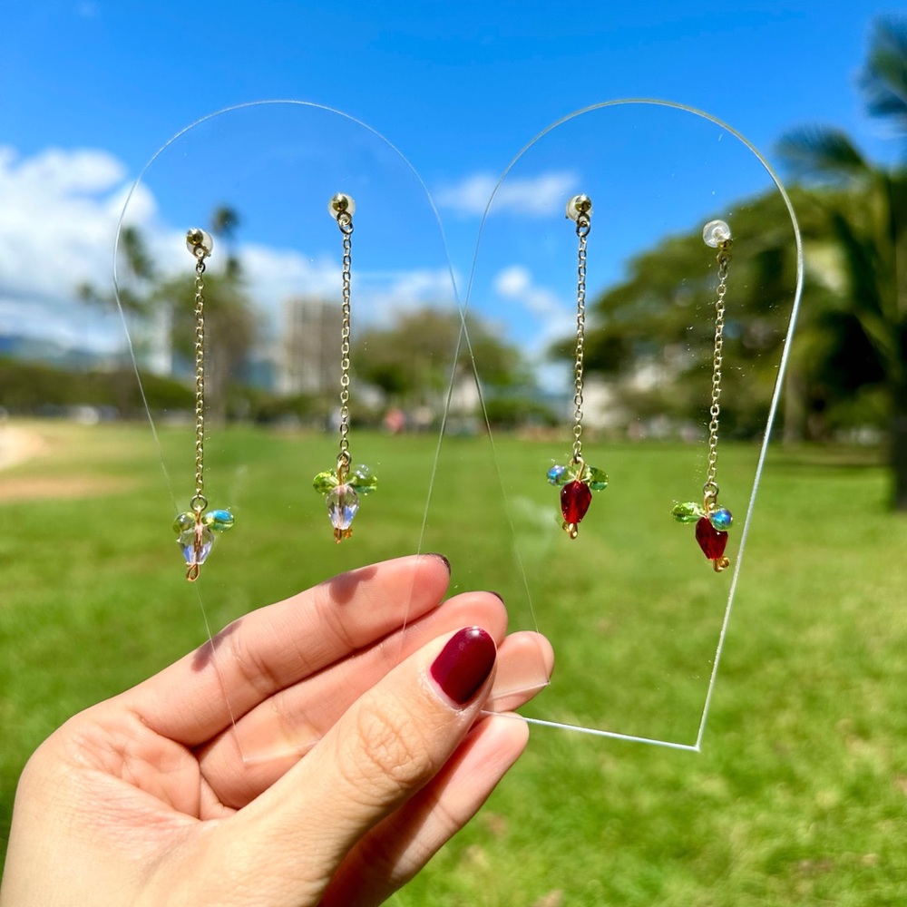 Handmade Strawberry Drop Earrings